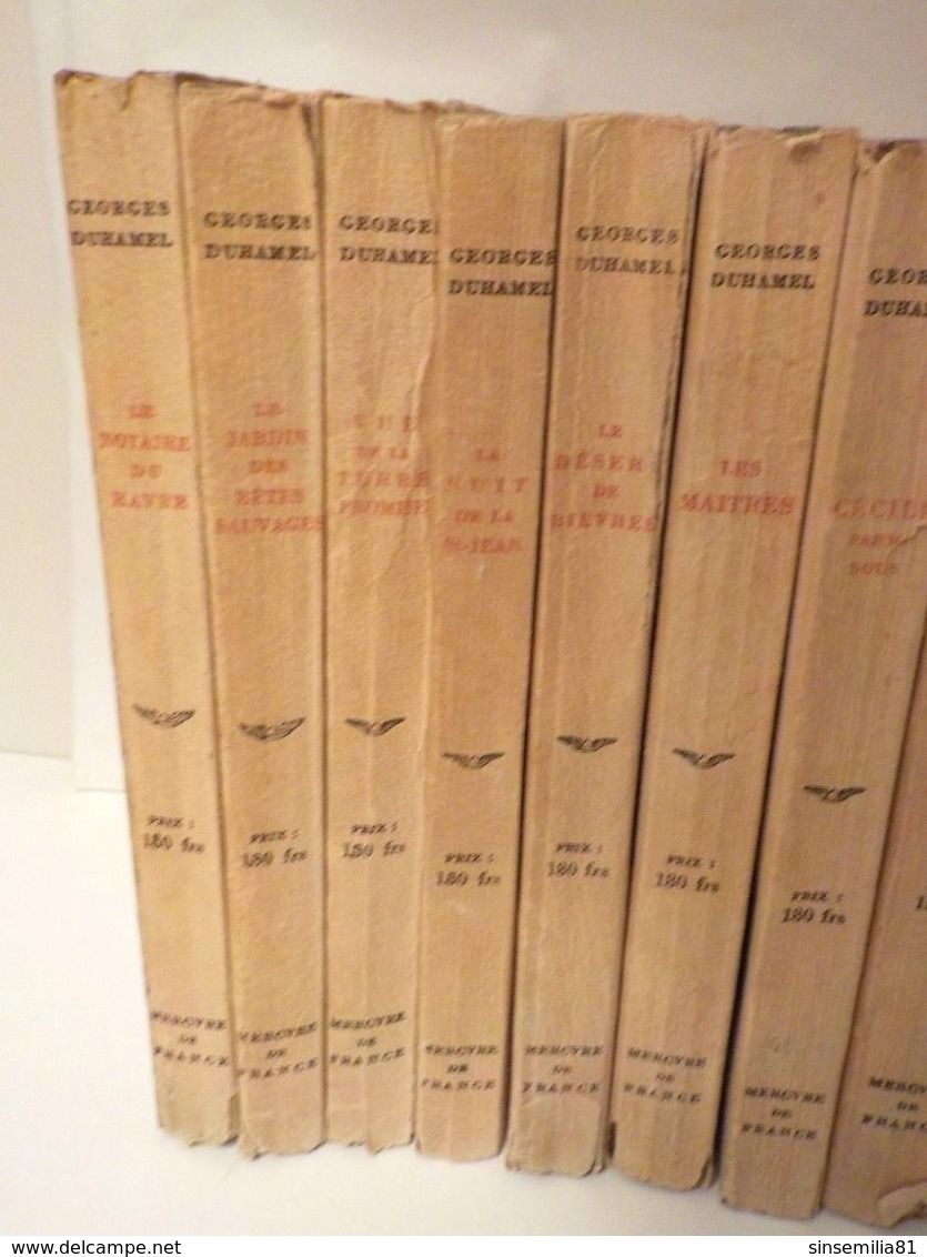 LA CHRONIQUE DES PASQUIER - Duhamel - Complet 10 Vol - Mercure De France 1948-49 - Lots De Plusieurs Livres