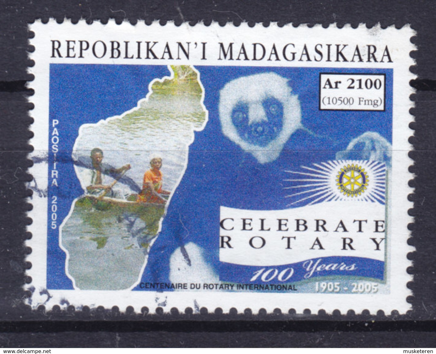 Madagascar 2005 Mi. 2627     Celebrate Rotary Afe Monkey Karte Map - Madagaskar (1960-...)