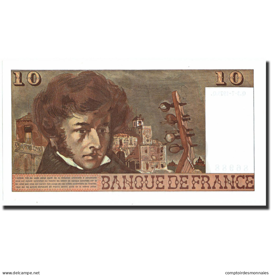 France, 10 Francs, 10 F 1972-1978 ''Berlioz'', 1975, 1975-07-03, SPL+ - 10 F 1972-1978 ''Berlioz''