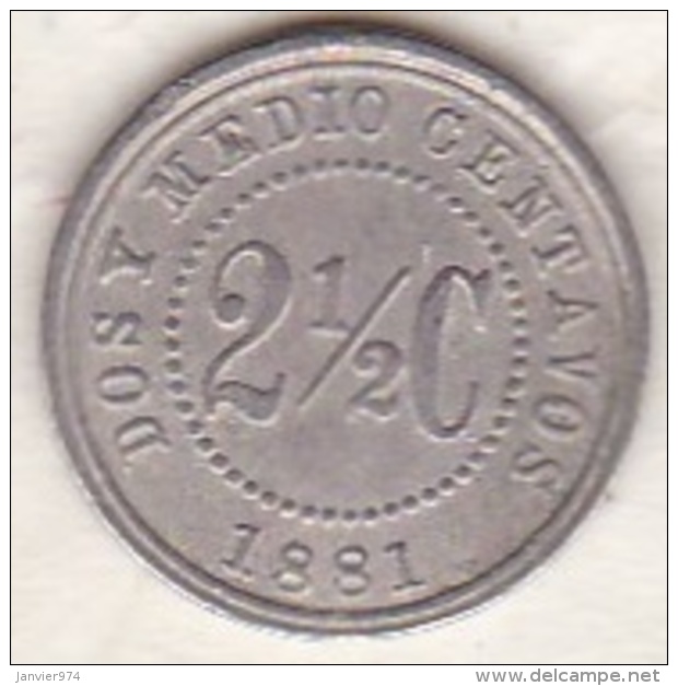 Colombia . 2 1/2 Centavos 1881. Copper-nickel. KM# 179 - Colombia