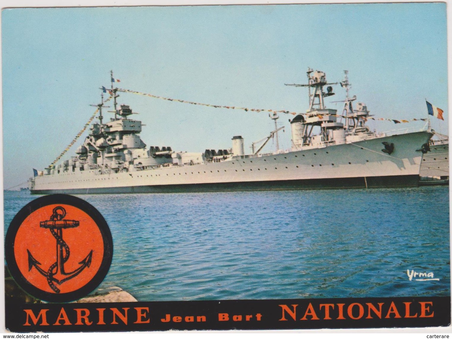 MARINE NATIONALE Française,cuirassé,jean Bart,antiaérienne,rare Avec Chapeau De Marin Ajouté,ajouti,rare - Warships