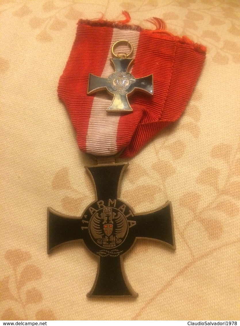 Medaglia Croce 11 Armata Fronte Greco Completa Del Suo Mignon WW2 - Italia