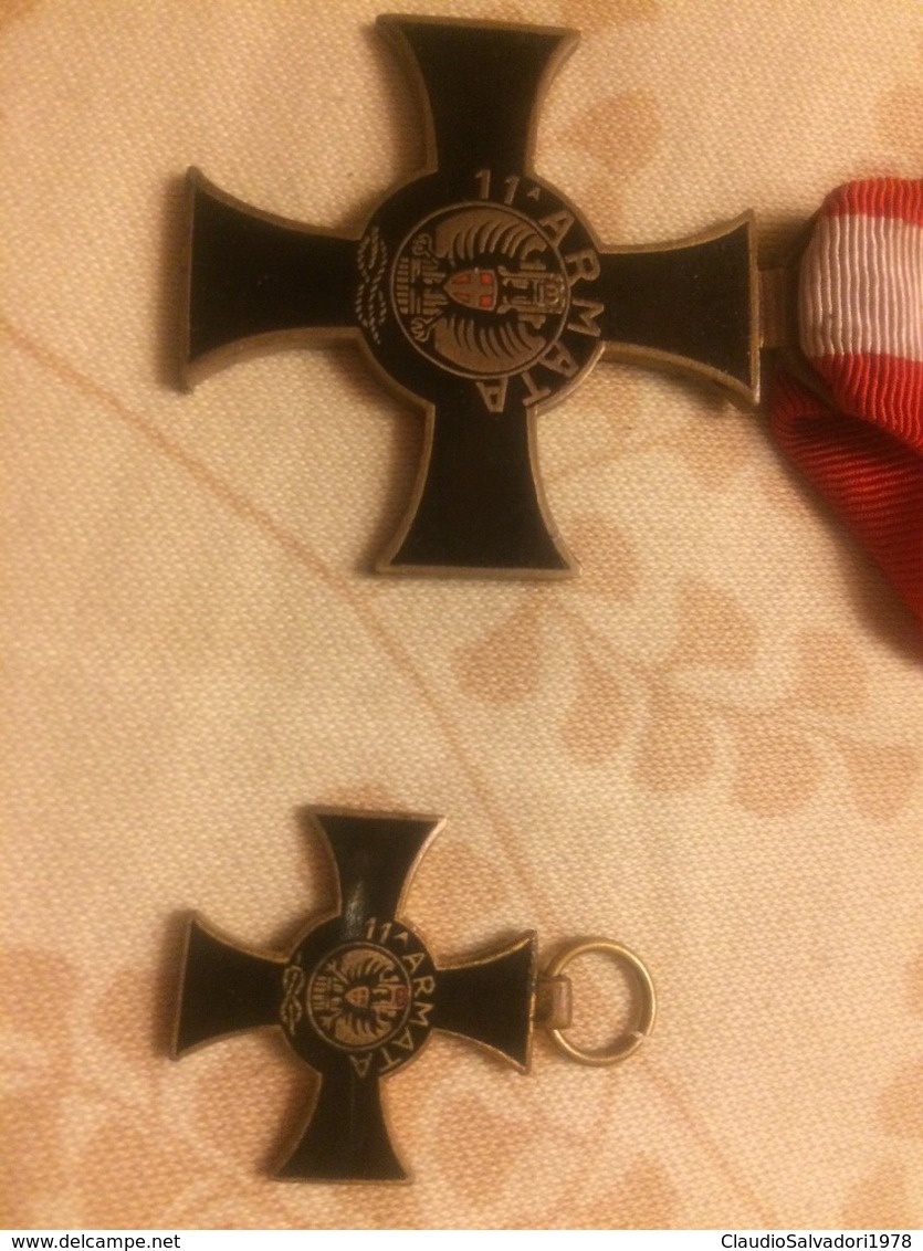 Medaglia Croce 11 Armata Fronte Greco Completa Del Suo Mignon WW2 - Italie
