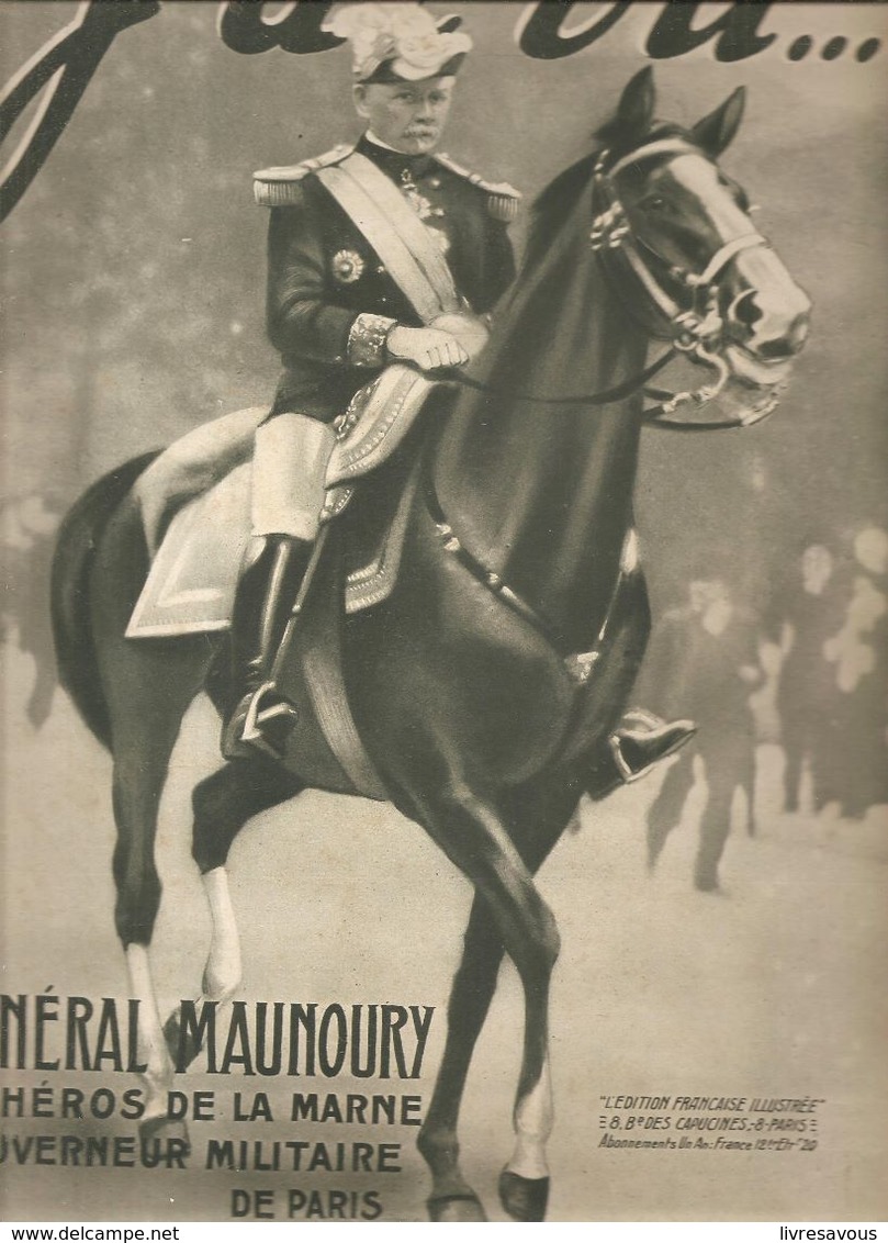 Militaria Revue J'ai Vu.... N°52 Du 13 Novembre 1915 Général Manoury Le Héros De La Marne Gouverneur Militaire De Paris - Andere & Zonder Classificatie