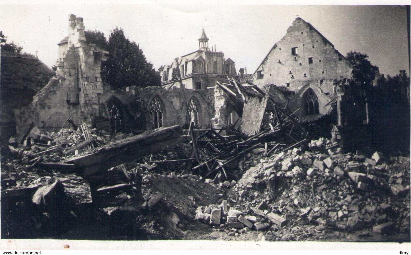 Photo 9 X 6 Cm Caen 14 Calvados Ruine Eglise St Julien Bombardement Guerre 1944 - Caen