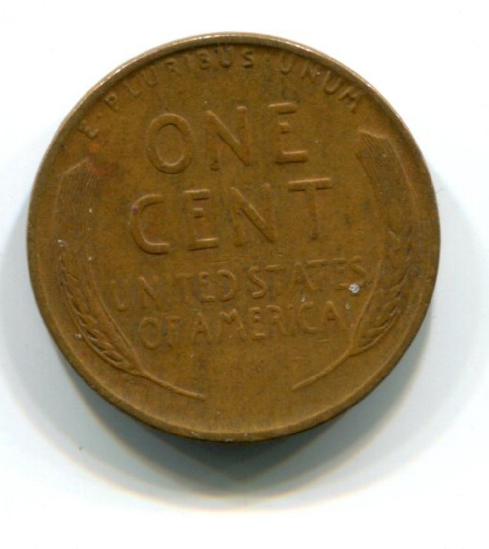 1937 USA 1c Wheat Penny Coin - 1909-1958: Lincoln, Wheat Ears Reverse