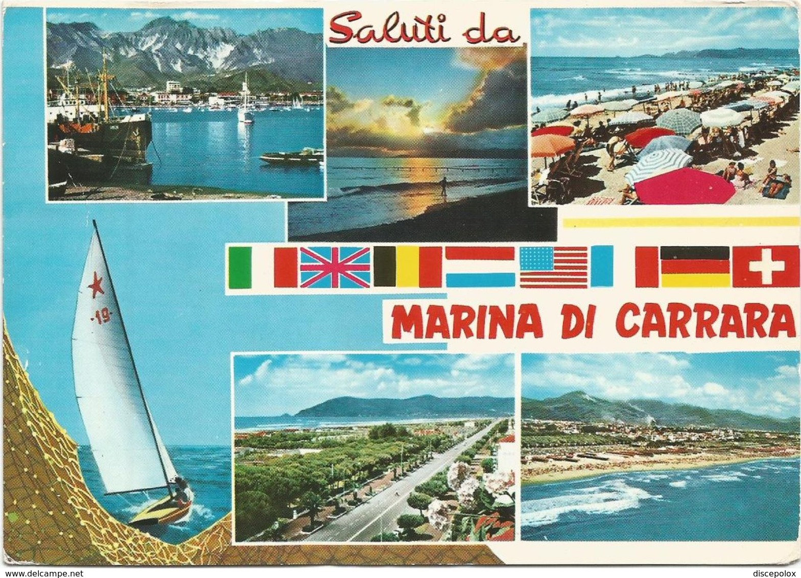 V1480 Saluti Da Marina Di Carrara - Panorama Vedute Multipla / Viaggiata 1968 - Carrara