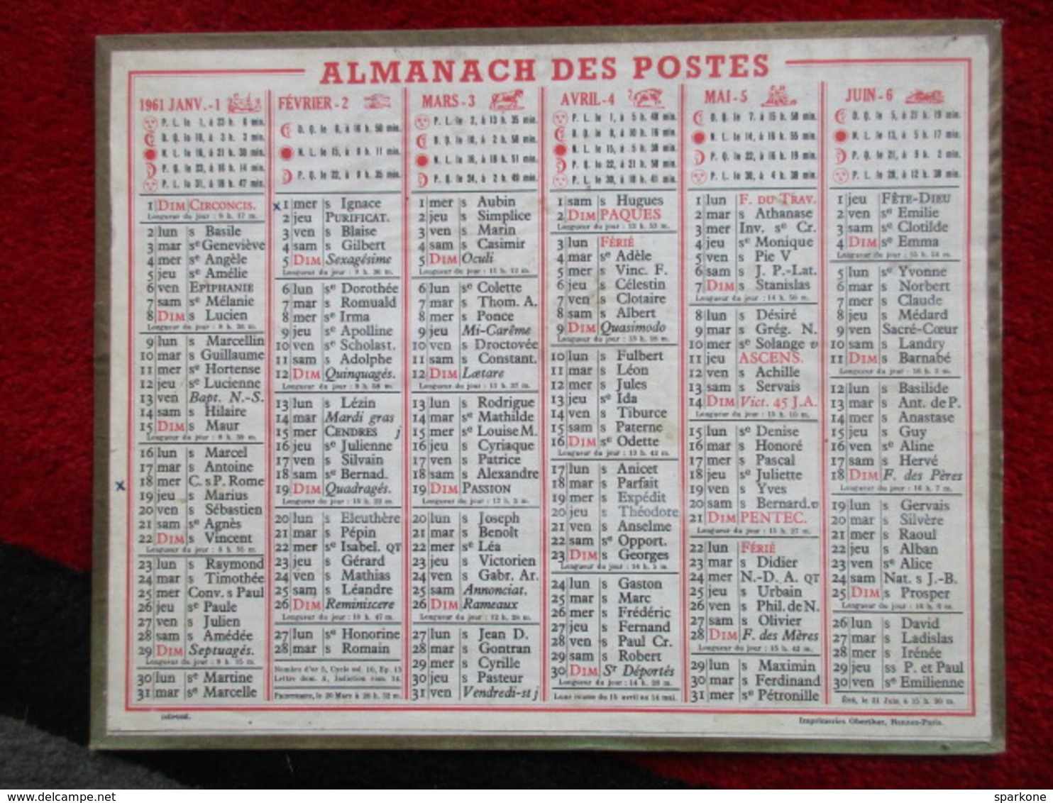 Almanach Des Postes / De 1961 - Grand Format : 1961-70