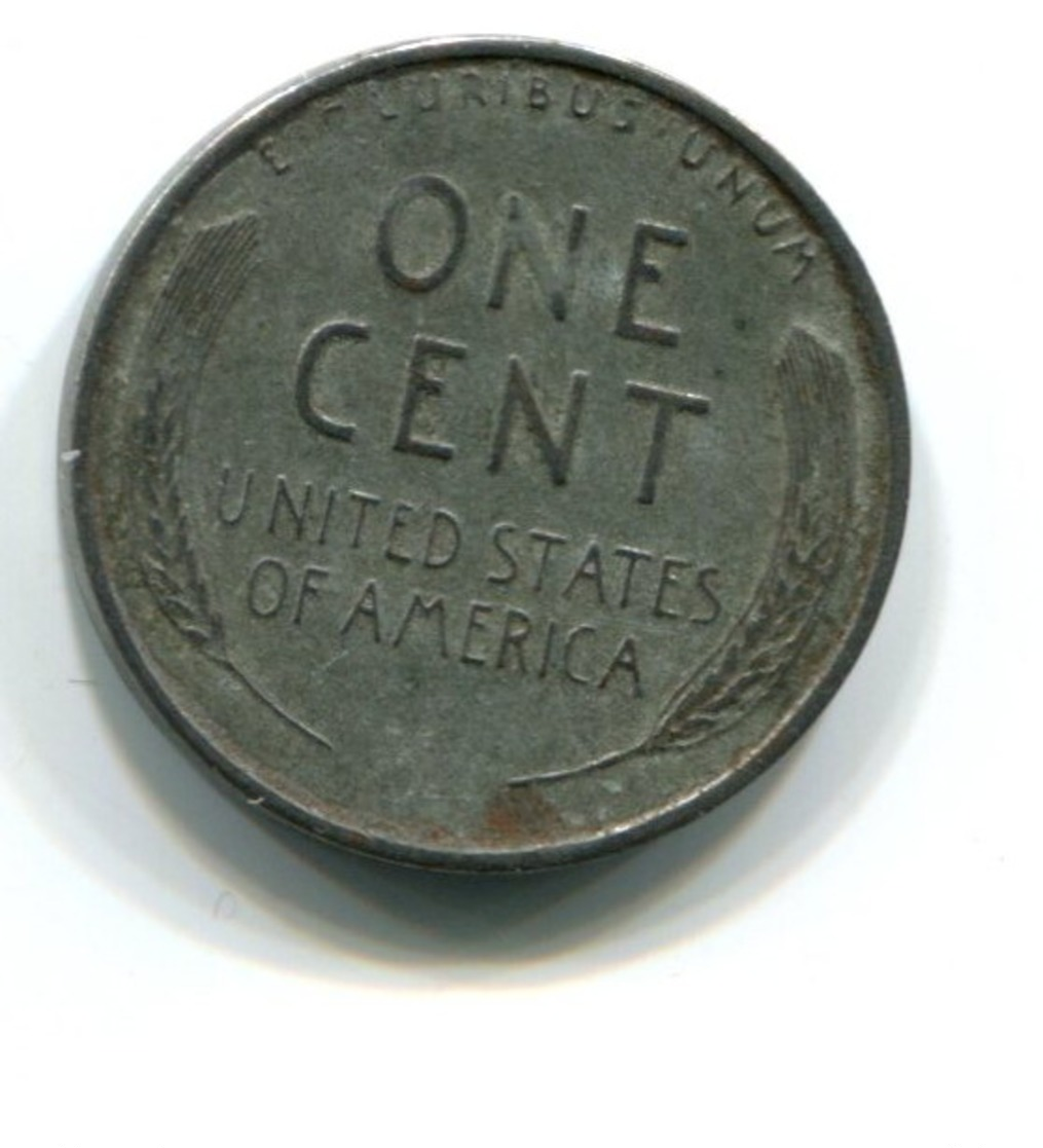 1943 USA 1c 'Steel' Wheat Penny Coin - 1909-1958: Lincoln, Wheat Ears Reverse