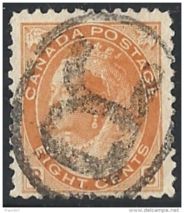 Canada - 1897 Queen Victoria, 8c Orange # SG 148 - Michel 60 - Scott 72 USED - Used Stamps