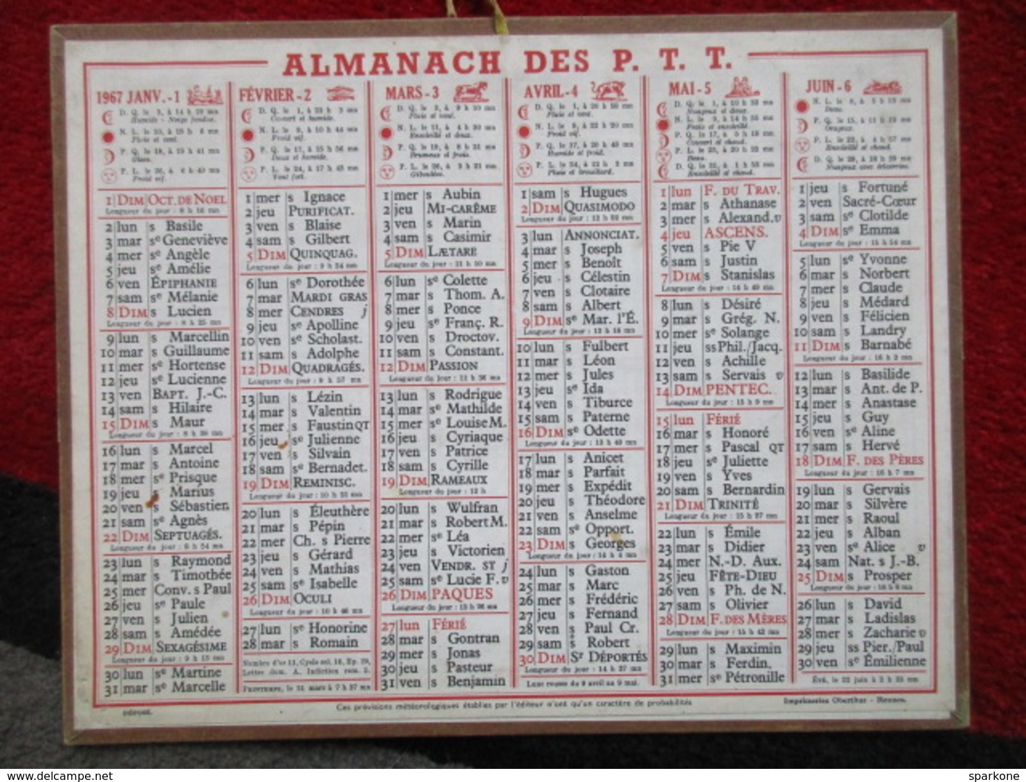 Almanach Des P.T.T. / De 1967 - Grand Format : 1961-70