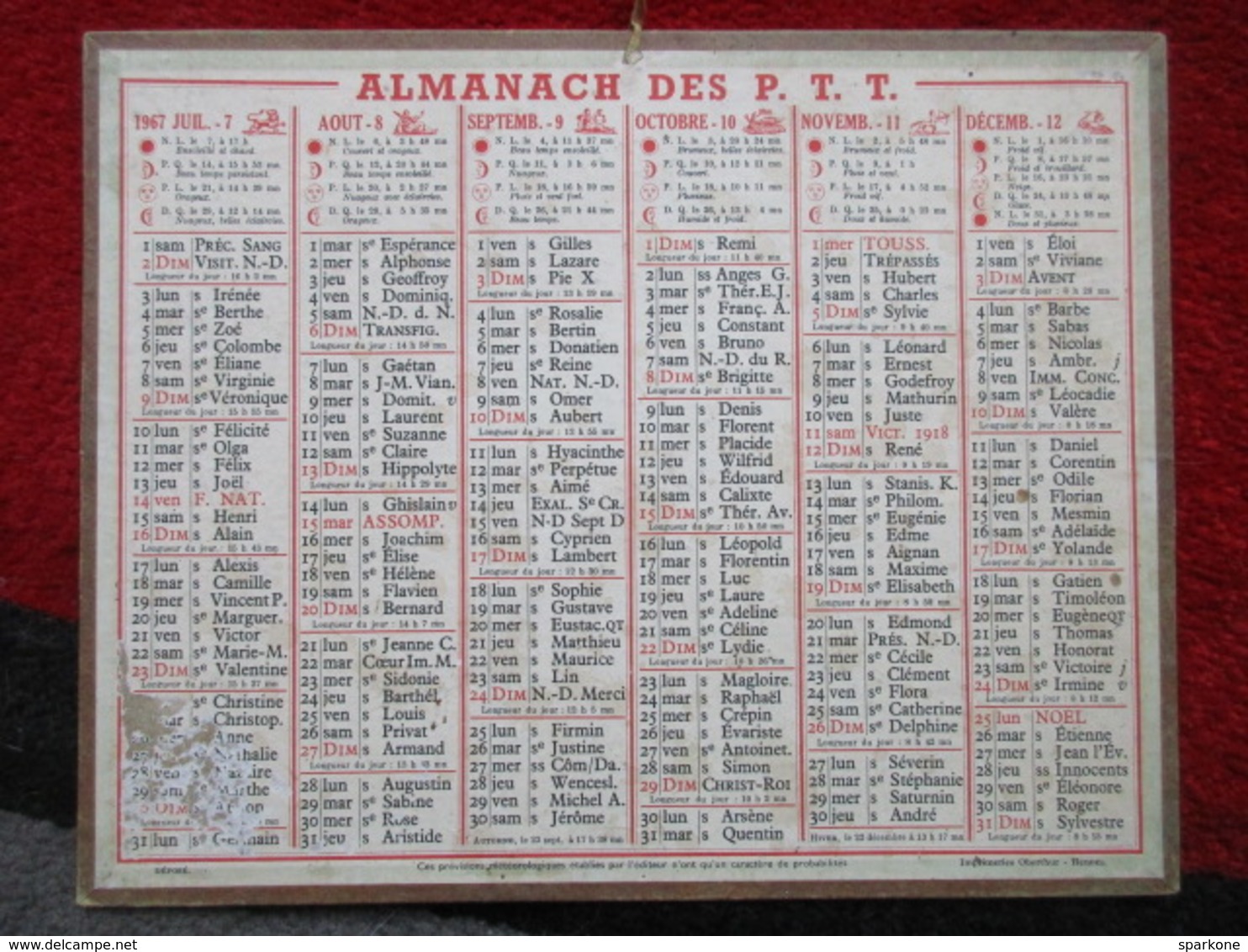 Almanach Des P.T.T. / De 1967 - Grand Format : 1961-70