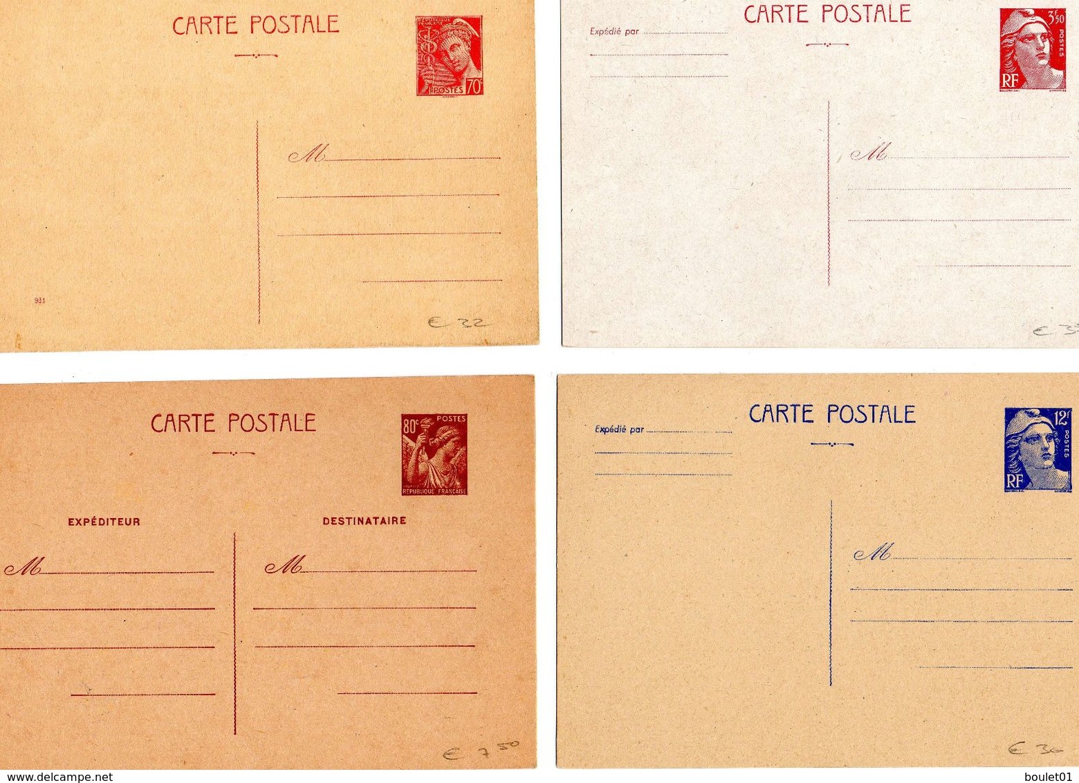 Lot De 12 Cartes  Postales Avec Entiers Postaux (voir Les 3 Scans) - Collezioni & Lotti: PAP & Biglietti