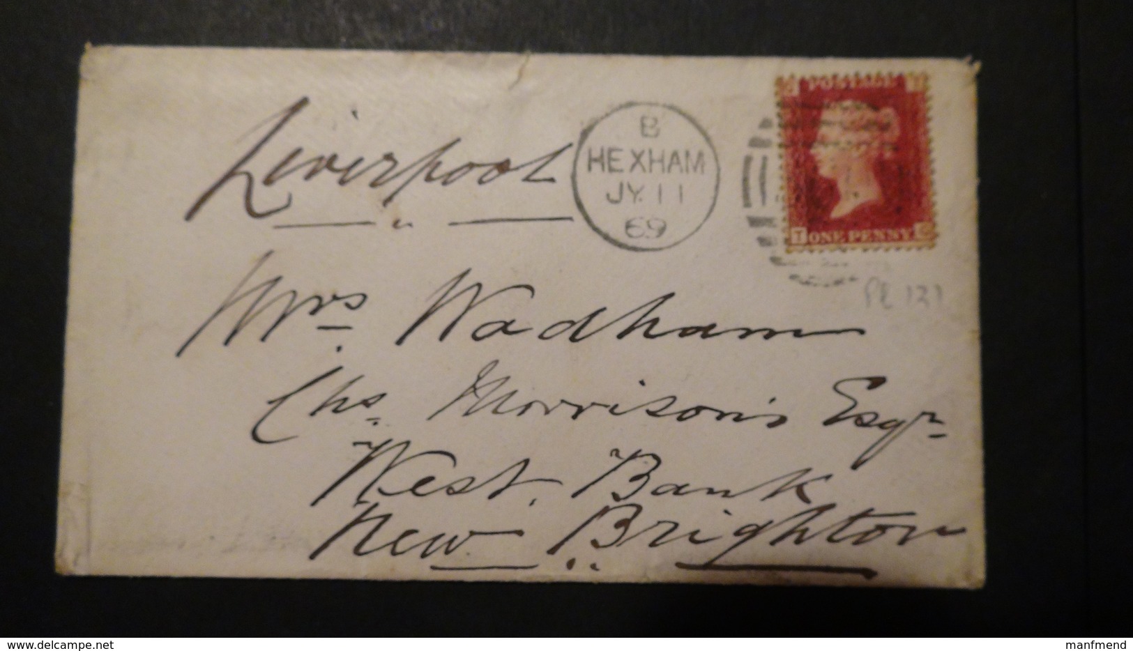 Great Britain - 1864 - Mi:GB 16, Sn:GB 33, Yt:GB 26 - On Envelope Hexham 11.07.1869 - Look Scan - Briefe U. Dokumente