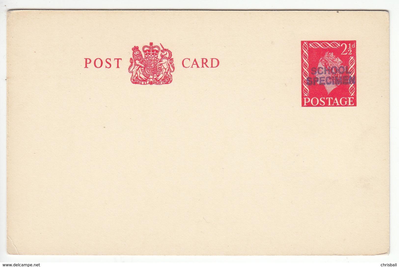 GB - Post Office Training Post Card - Unmounted Mint NHM - Sonstige & Ohne Zuordnung