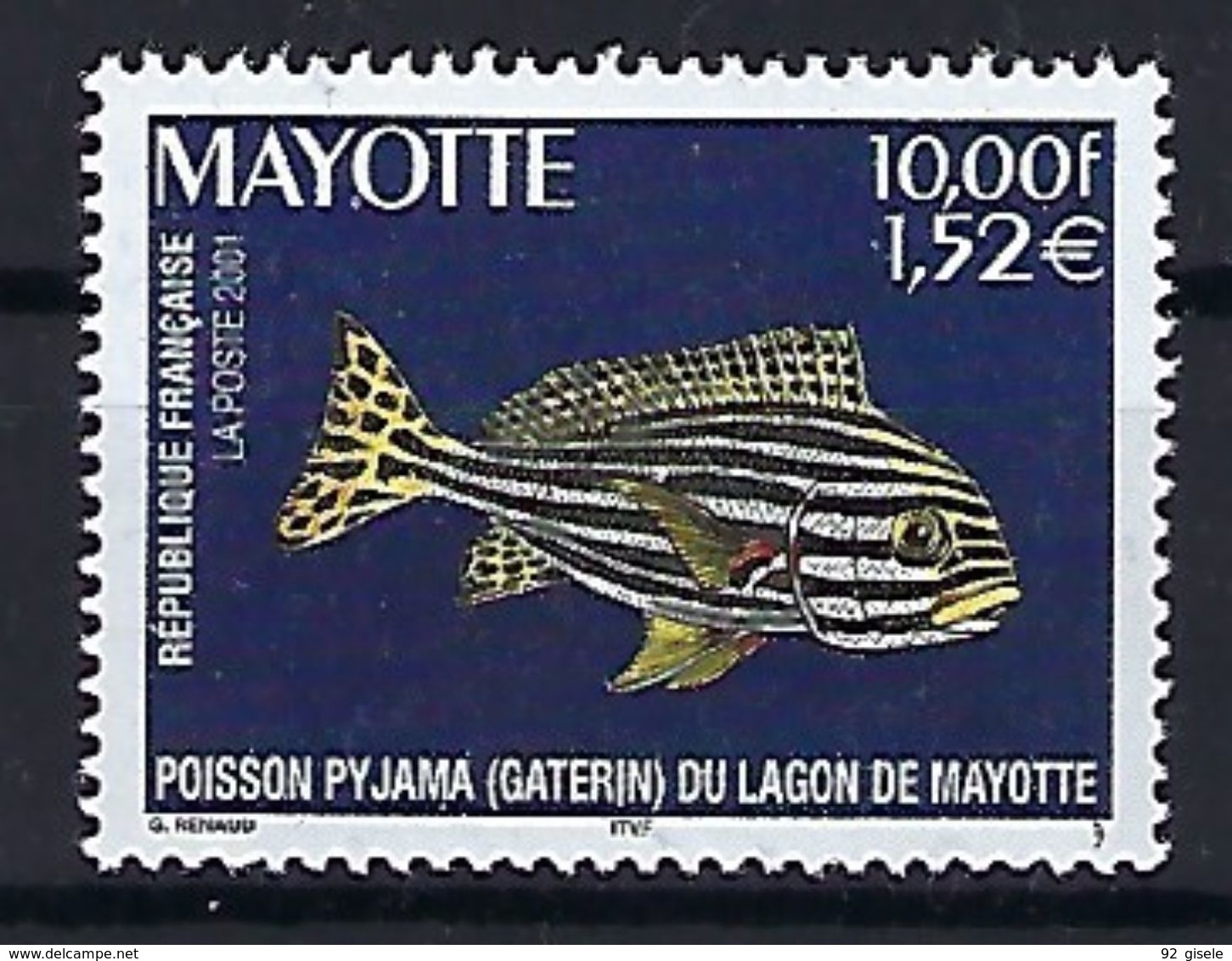 Mayotte YT 102 " Poisson " 2001 Neuf** - Neufs