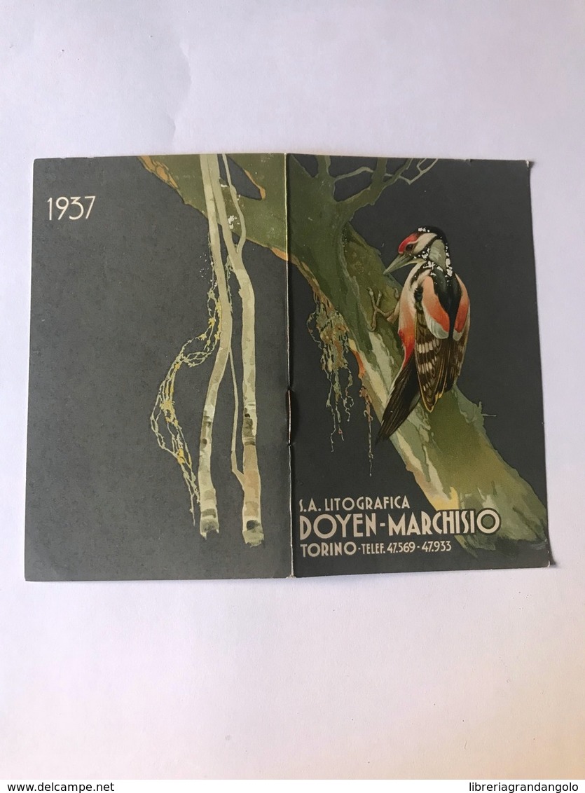 Calendarietto Litografica Doyen Marchisio Torino 1937 - Altri & Non Classificati