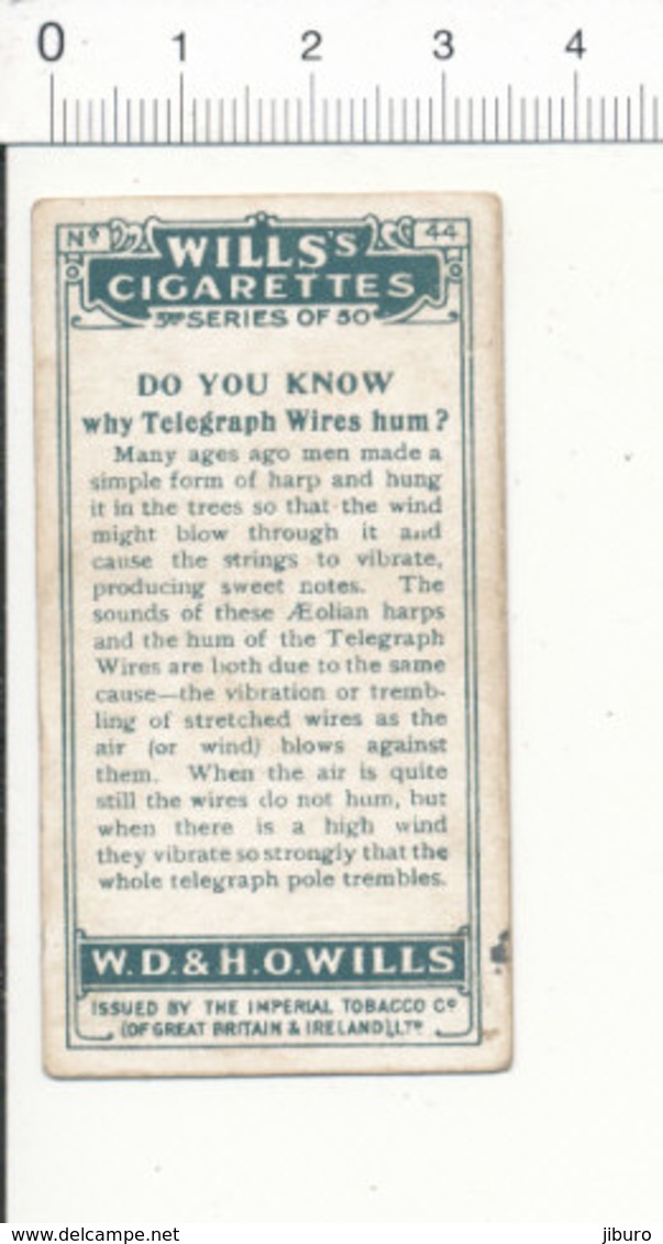 Do You Know Why Télégraph Wires Hum ? / Télégraphe Télégraphie   / IM 49/4-wills - Wills