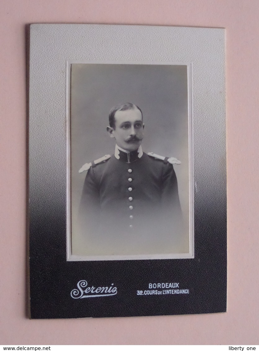 Soldat / Soldier / Soldaat ( Cabinet Photo SERENI Bordeaux +/- 14,5 X 10 Cm. Zie / Voir Foto's ) ! - Guerre, Militaire