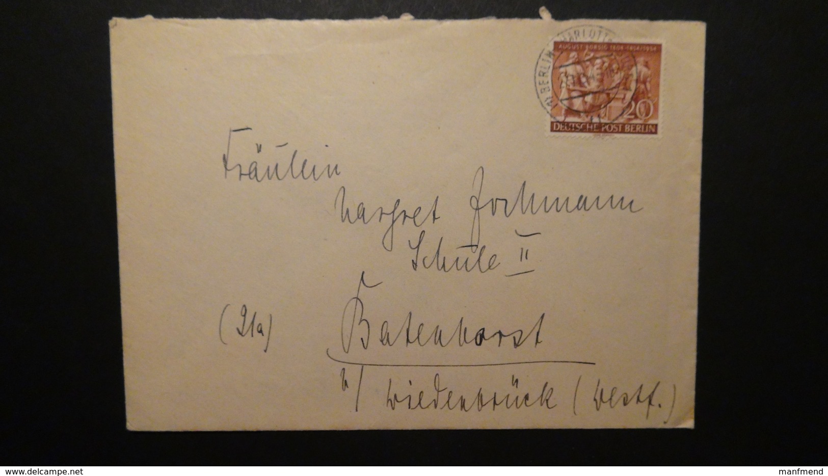 Germany - Berlin - 1954 - Mi:DE-BE 125, Sn:DE 9N112, Yt:DE-BE 110 - On Envelope - Look Scan - Lettres & Documents