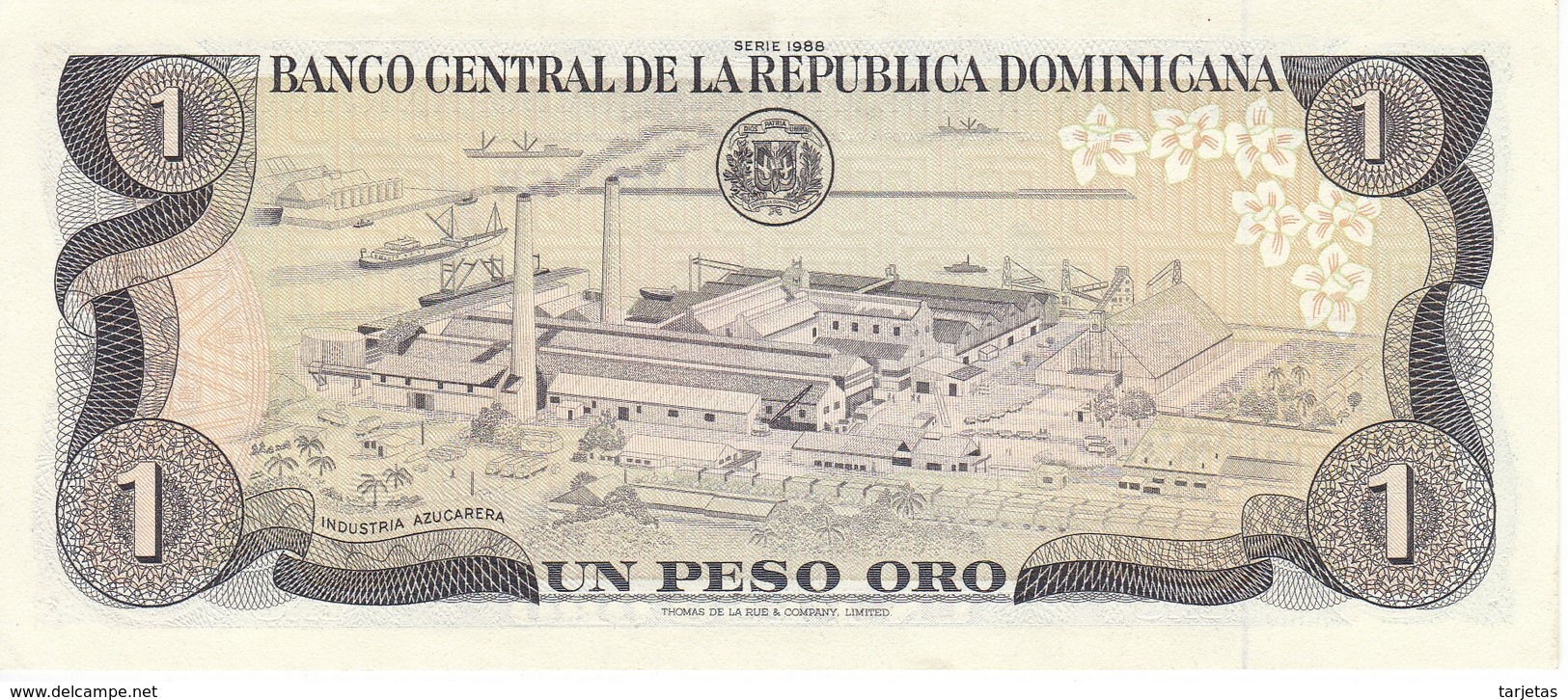 BILLETE DE LA REPUBLICA DOMINICANA DE 1 PESO ORO DEL AÑO 1988 EN CALIDAD EBC (XF) (BANKNOTE) - República Dominicana