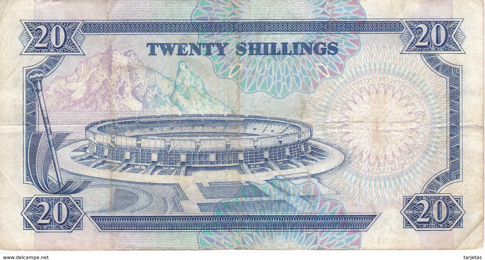 BILLETE DE KENIA DE 20 SHILINGI DEL AÑO 1989 (BANK NOTE) - Kenia