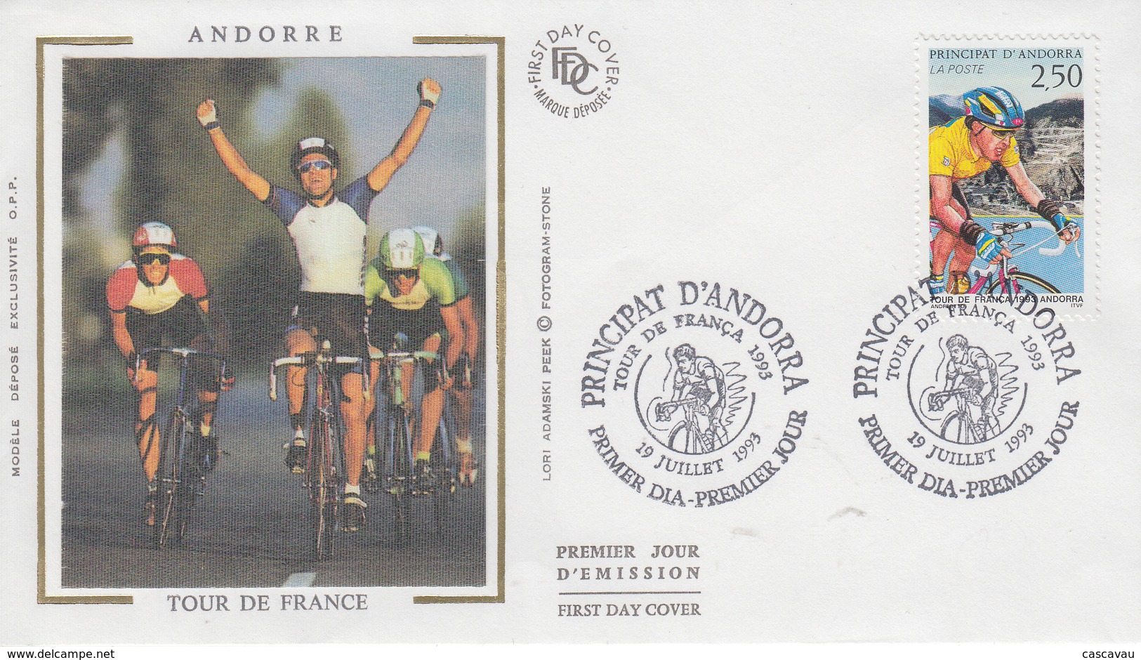 Enveloppe  FDC  1er  Jour   ANDORRE   ANDORRA    LE  TOUR  DE  FRANCE  CYCLISTE     1993 - FDC