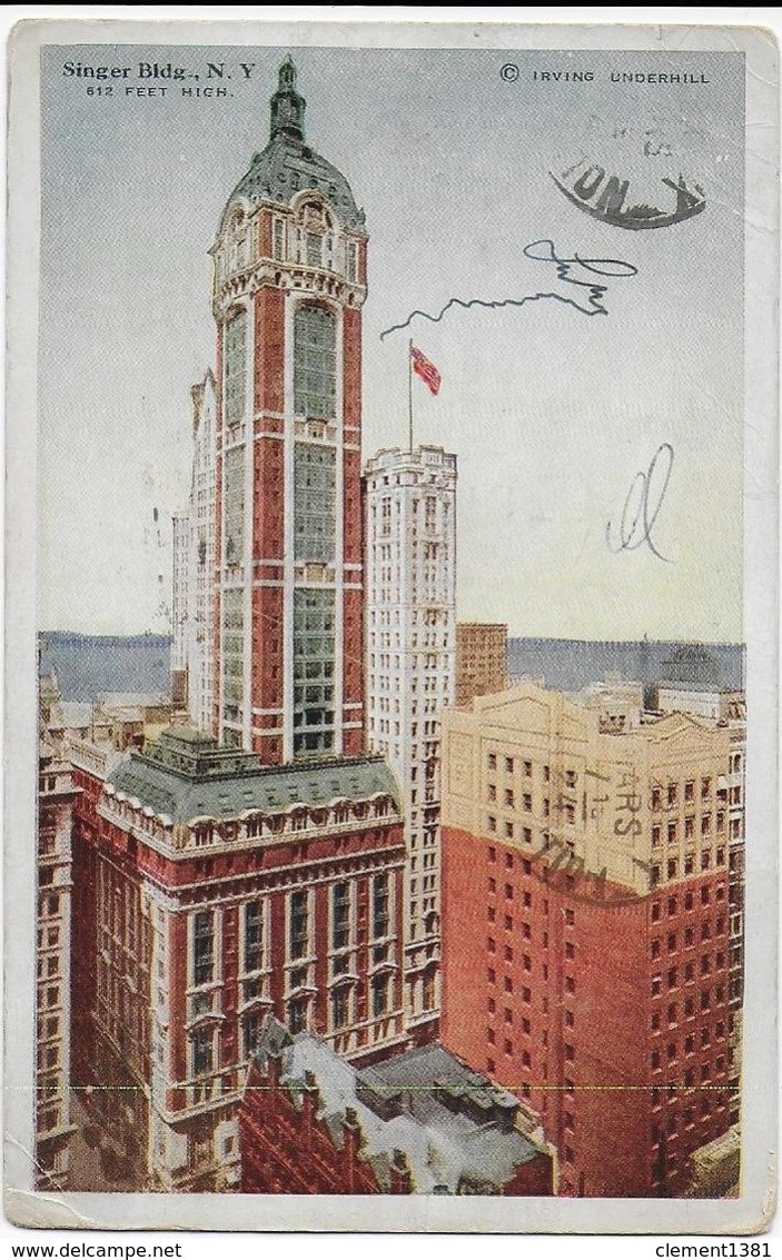 Etats Unis Usa New York City Singer Building 1924 - Broadway