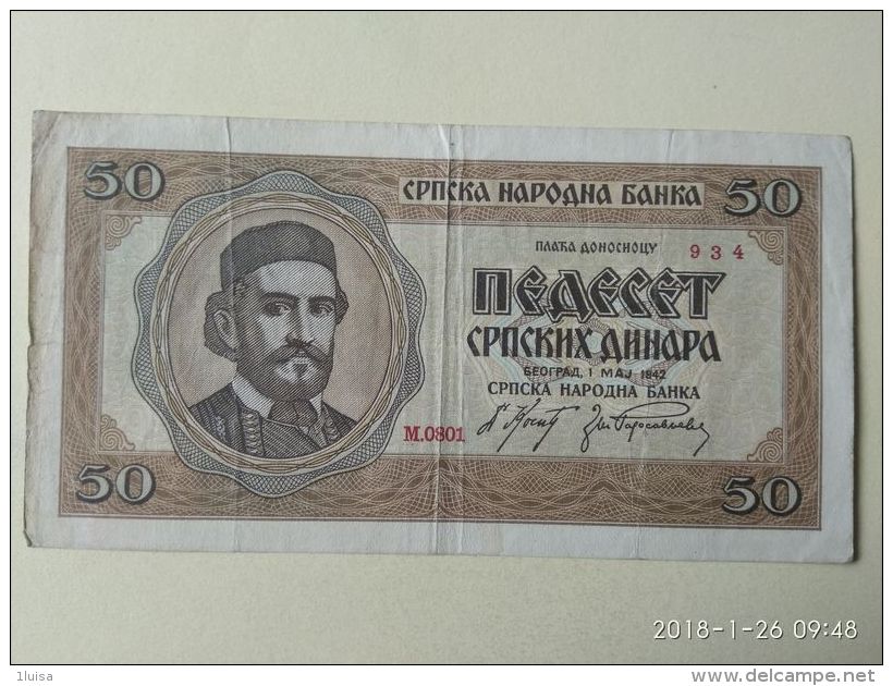 50 Dinara 1942 - Serbia