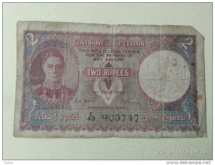 Ceylon 2 1948 - Sri Lanka