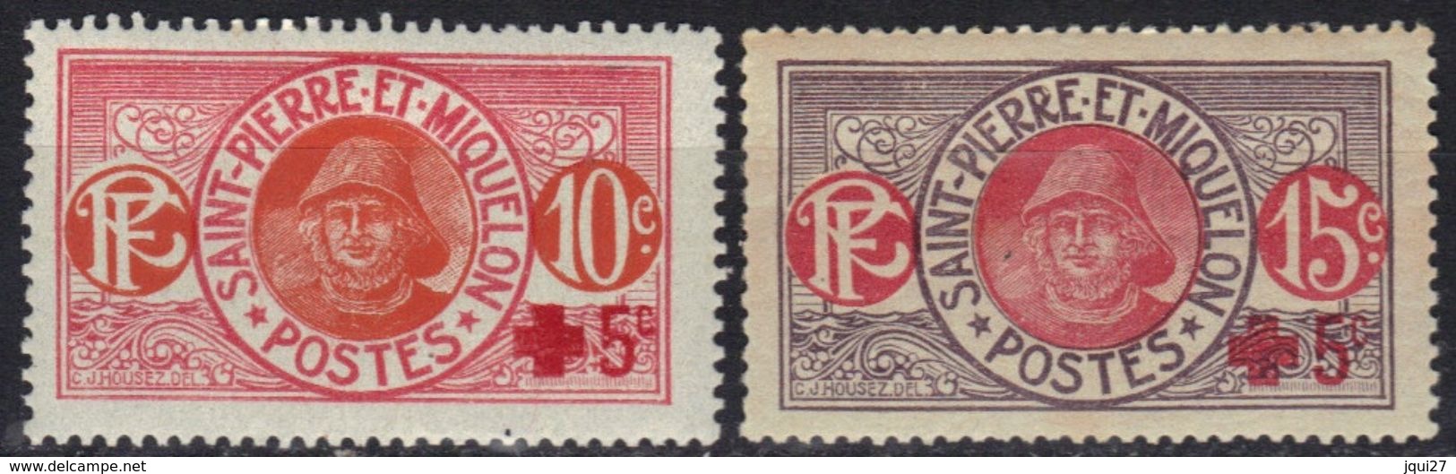 St Pierre Et Miquelon N° 105, 106 * Croix-rouge - Ungebraucht