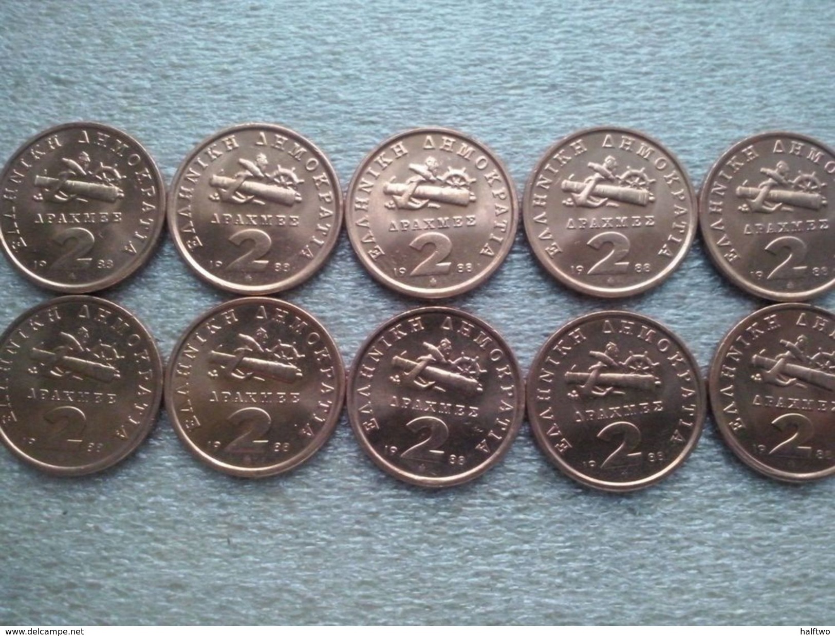 Greece  2 Drachmes ,  1988 ,  UNC  , Lot , 10 Pieces - Kiloware - Münzen