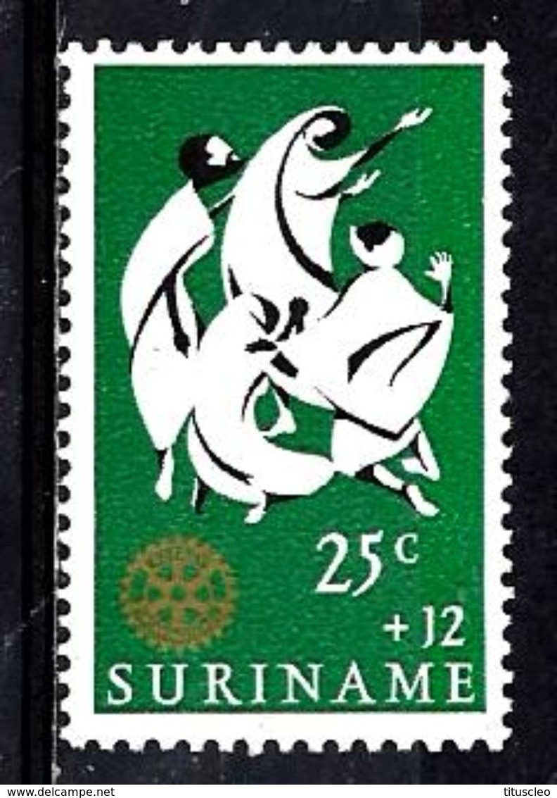 SURINAM 439** 25c +12c Vert, Noir Et Or Oeuvres De Bienfaisance Rotary International - Surinam