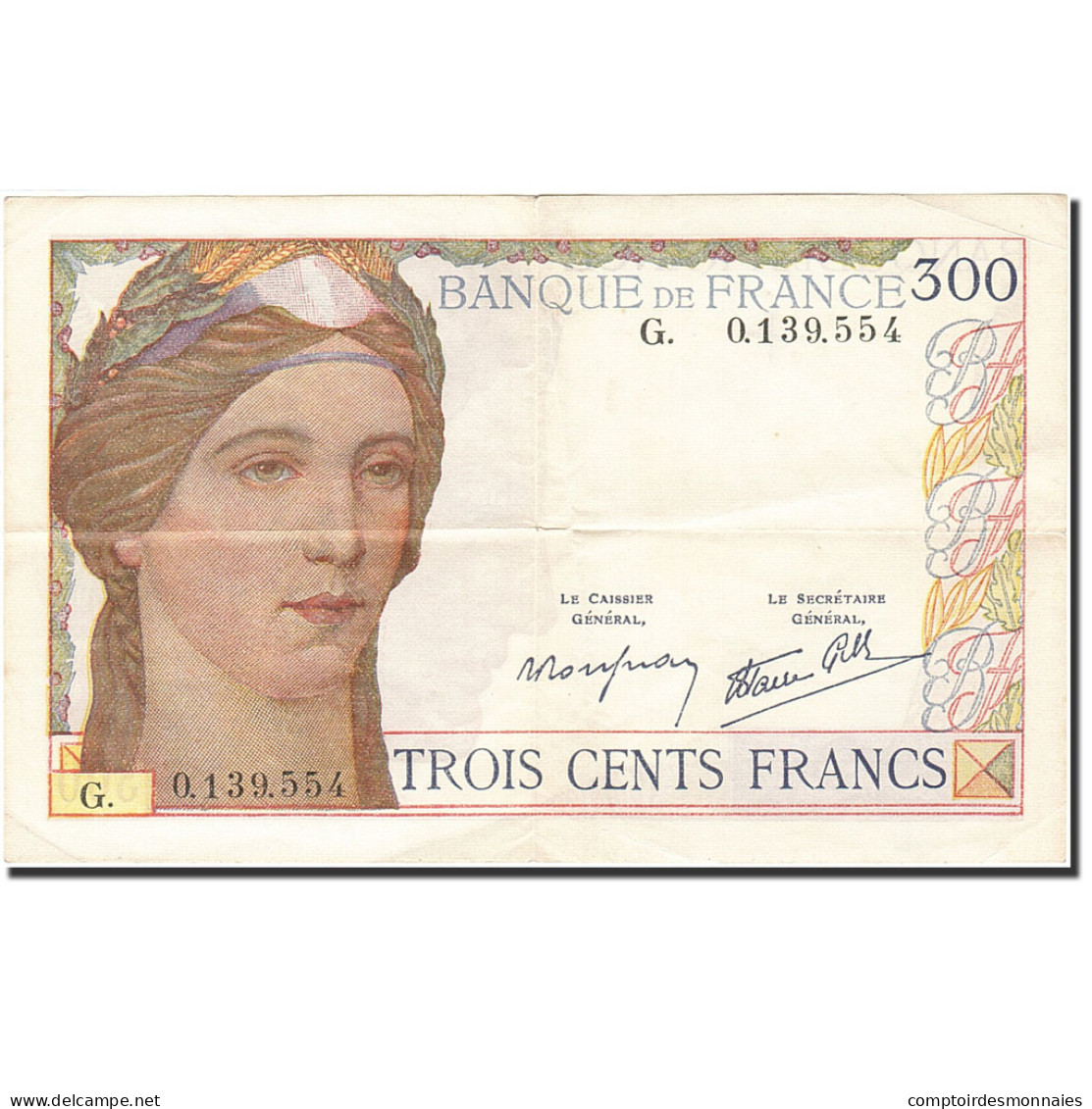 France, 300 Francs, 1938, 1938-10-06, TTB, Fayette:29.1, KM:87a - 300 F 1938-1939