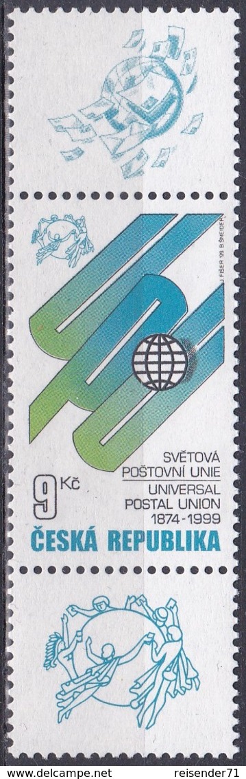 Tschechien Czechia 1999 Organisationen Postwesen Weltpostverein UPU, Mi. 224 ** - Ungebraucht