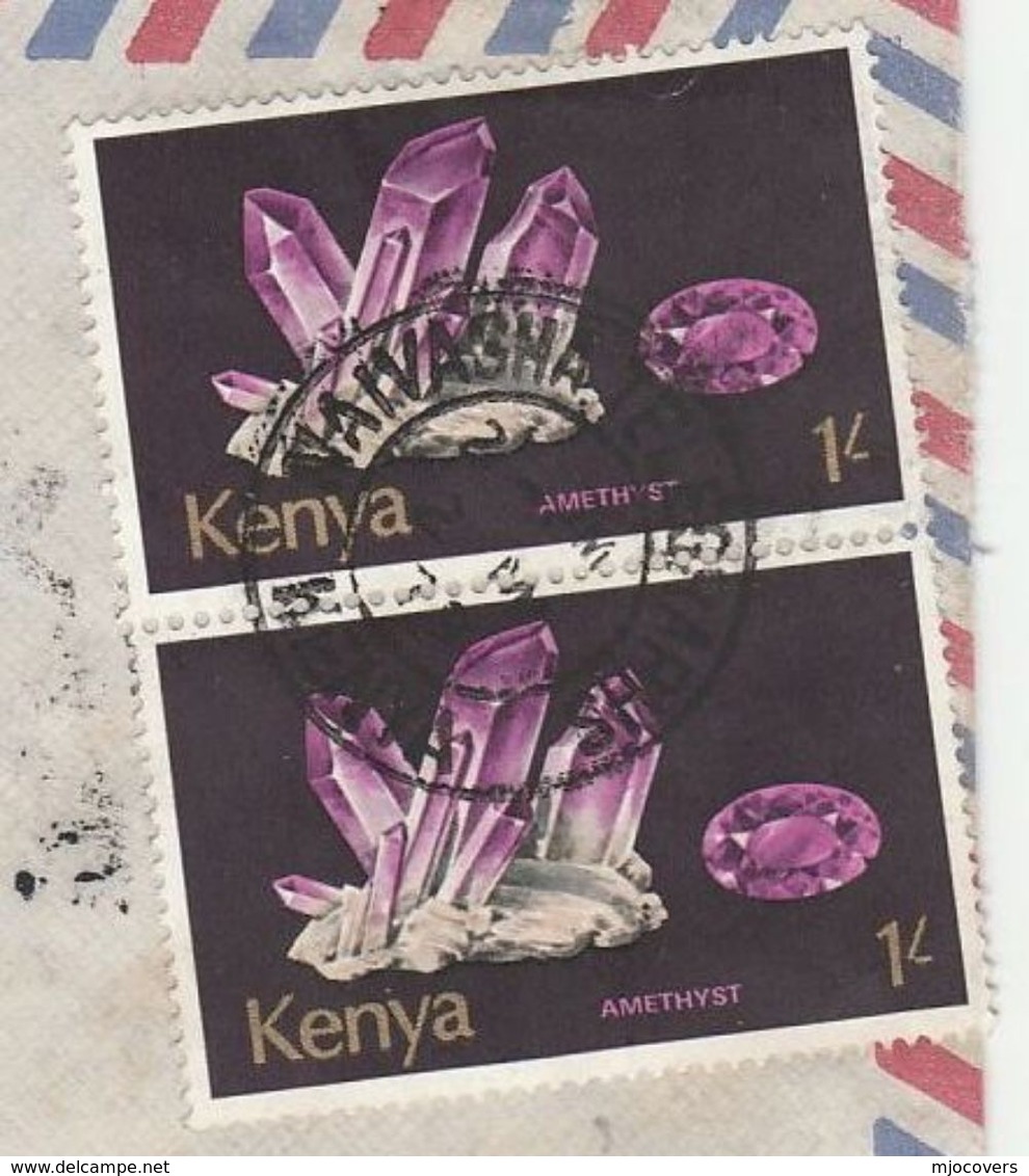 1979  KENYA COVER  Pmk 'NAIVASHA TELEGRAPHS'  Air Mail To GB Franked Amethyst Crystal Stamps Minerals Telecom Telegraph - Kenia (1963-...)