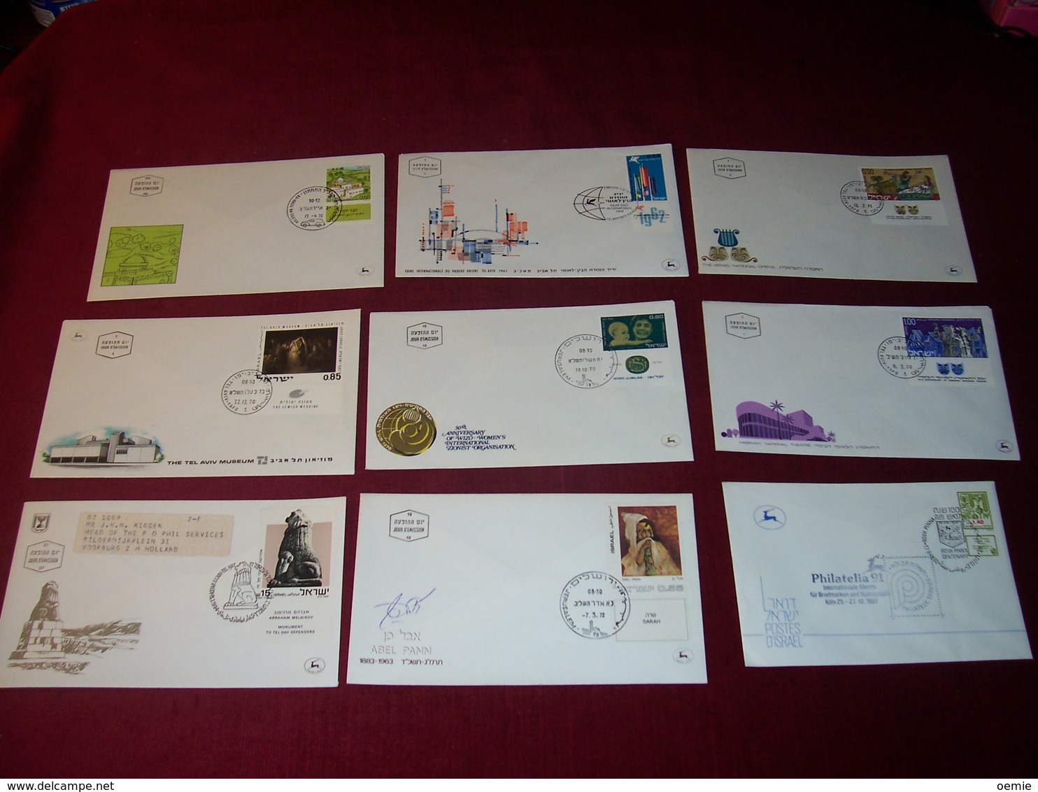 ISRAEL  LOT DE  9  ENVELOPPES  PREMIER JOUR - Collections, Lots & Séries