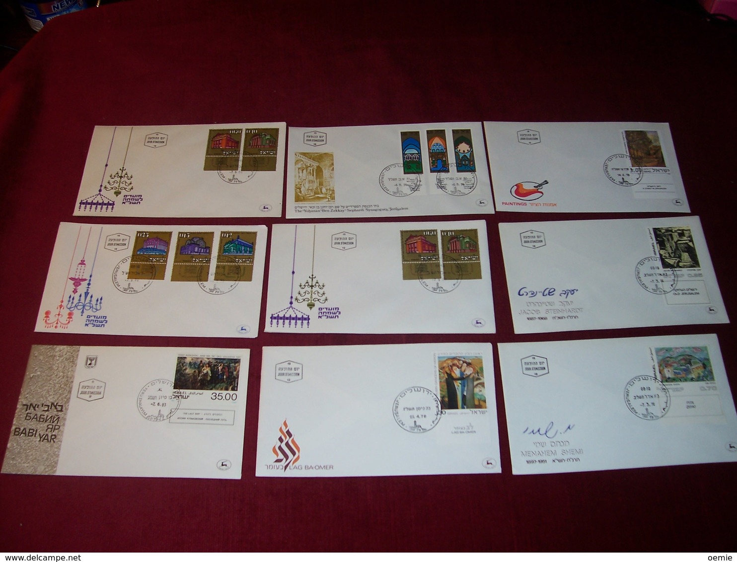 ISRAEL  LOT DE  9  ENVELOPPES  PREMIER JOUR - Collections, Lots & Series