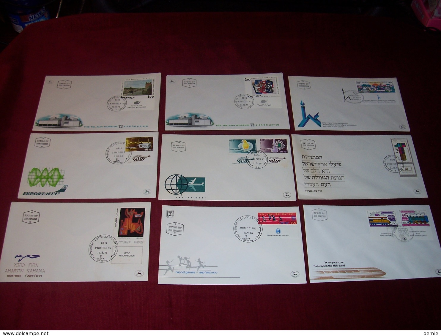 ISRAEL  LOT DE  9  ENVELOPPES  PREMIER JOUR - Collezioni & Lotti