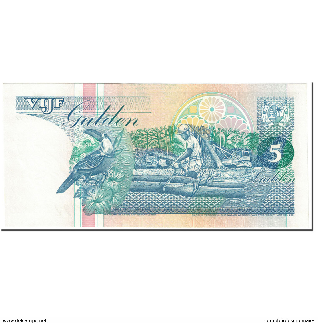 Billet, Surinam, 5 Gulden, 1998, 1998-02-10, KM:136b, NEUF - Surinam