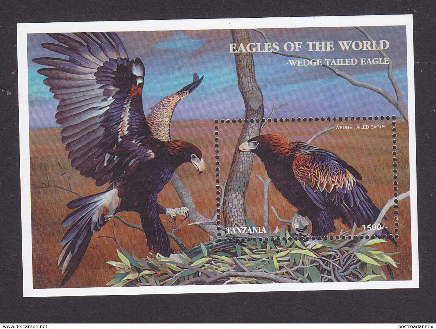 Tanzania, Scott #1710, Mint Never Hinged, Eagles, Issued 1998 - Tanzania (1964-...)