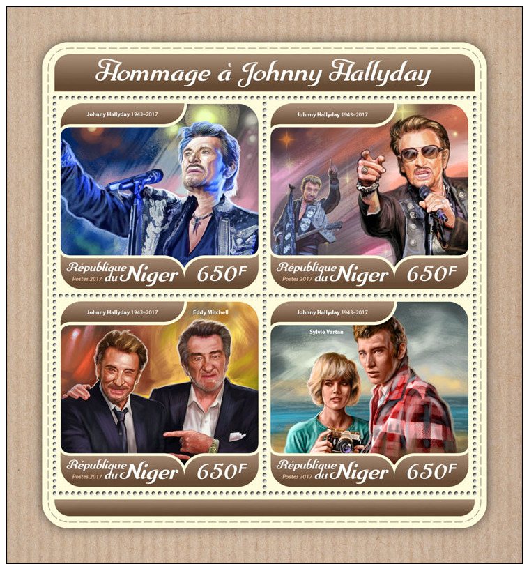 Z08 NIG17625a NIGER 2017 Johnny Hallyday MNH ** Postfrisch - Niger (1960-...)