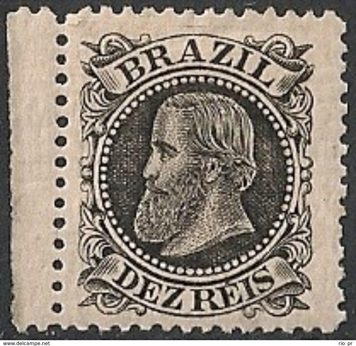 BRAZIL - EMPIRE: EMPEROR DOM PEDRO II (10 RÉIS, BLACK) 1882 - MH - Unused Stamps