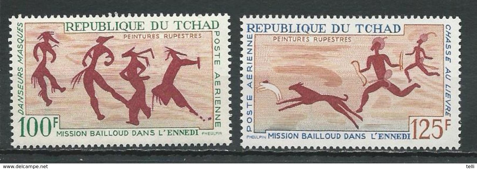 TCHAD  Scott C38-C39 Yvert PA42-PA43 (2) ** Cote 17,00$ 1967 - Tchad (1960-...)