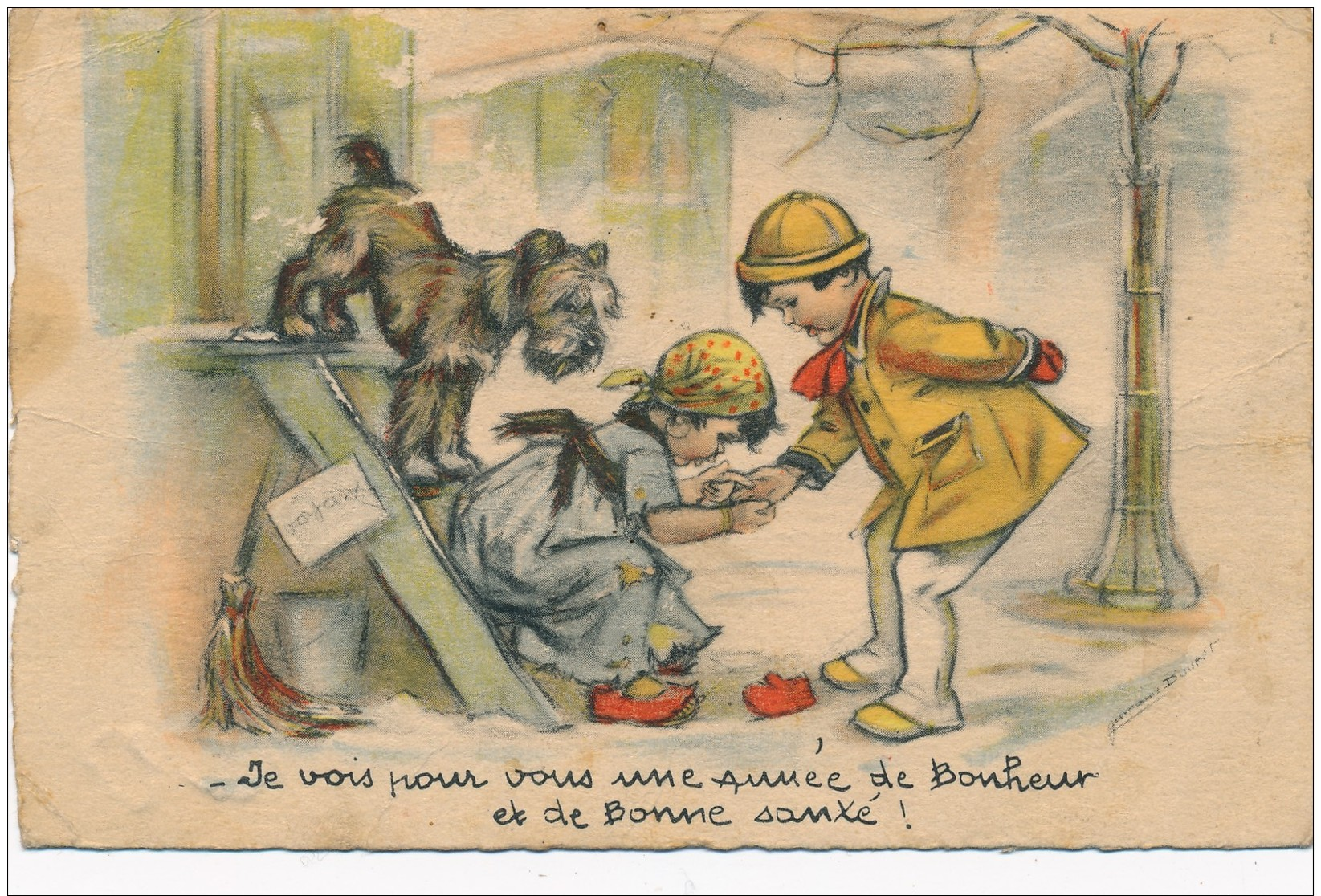 H27 - Illustrateur Germaine BOURET - Je Vois Pour Vous Une Année De Bonheur Et De Bonne Santé - Bouret, Germaine