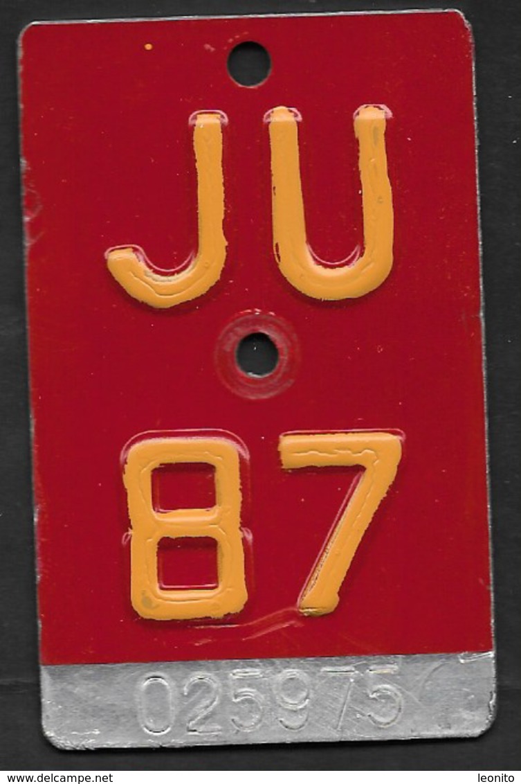 Velonummer Jura JU 87 (letzte Geprägte Velonummer JU) - Number Plates