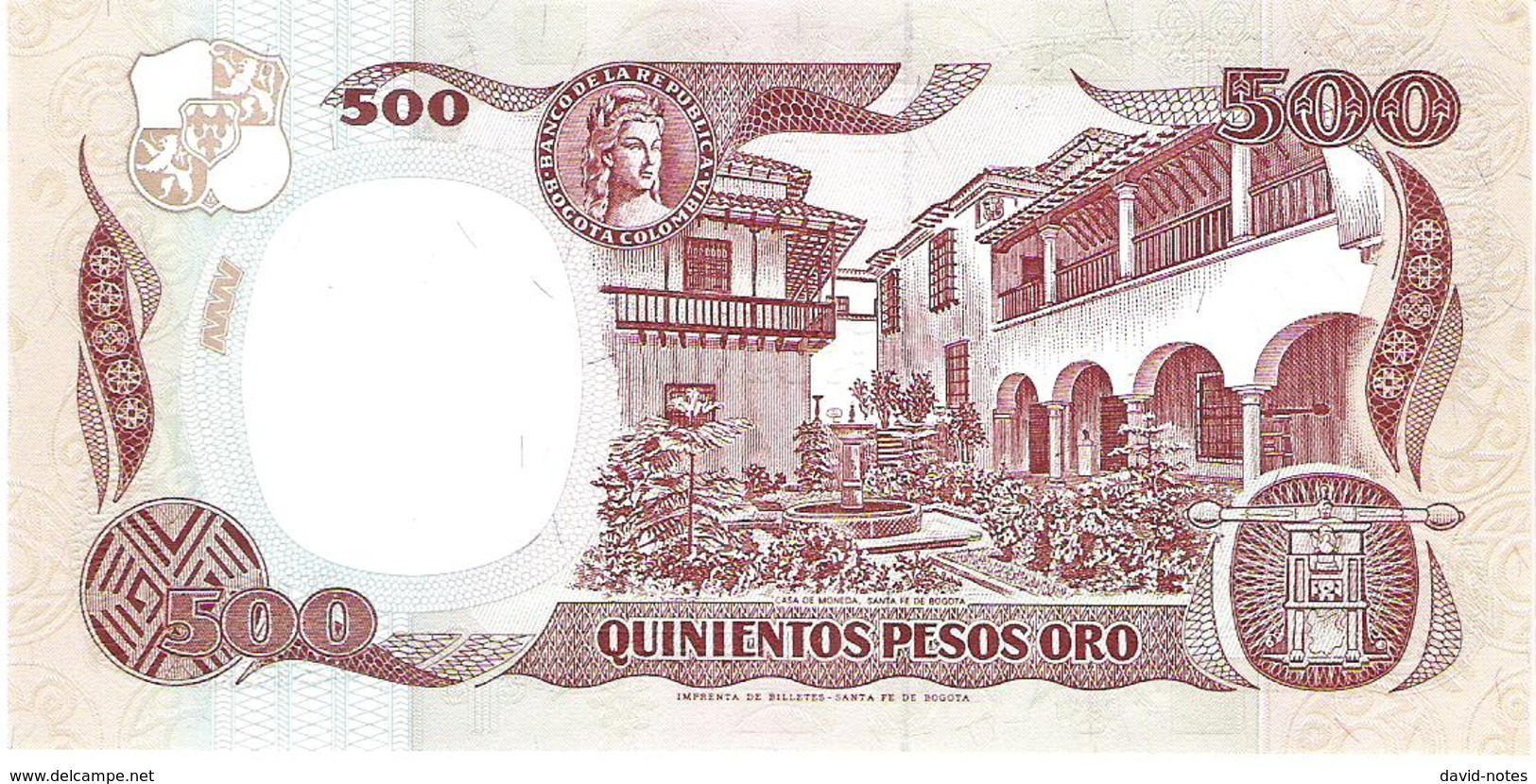 Colombia - Pick 431A - 500 Pesos Oro 1993 - Unc - Colombia