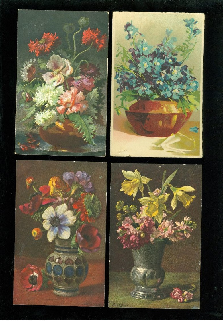 Beau Lot De 60 Cartes Postales De Fantaisie Fleurs Fleur  Mooi Lot 60 Postkaarten Van Fantasie Bloemen Bloem -  60 Scans - 5 - 99 Cartes