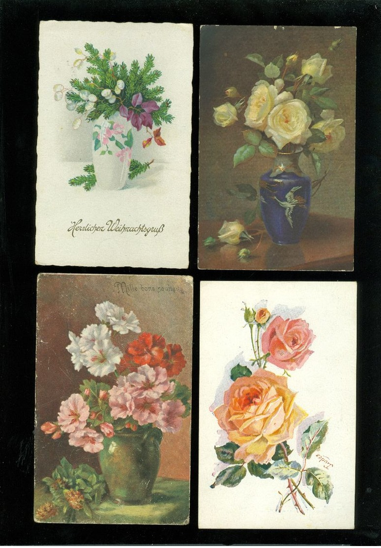 Beau Lot De 60 Cartes Postales De Fantaisie Fleurs Fleur  Mooi Lot 60 Postkaarten Van Fantasie Bloemen Bloem -  60 Scans - 5 - 99 Cartes