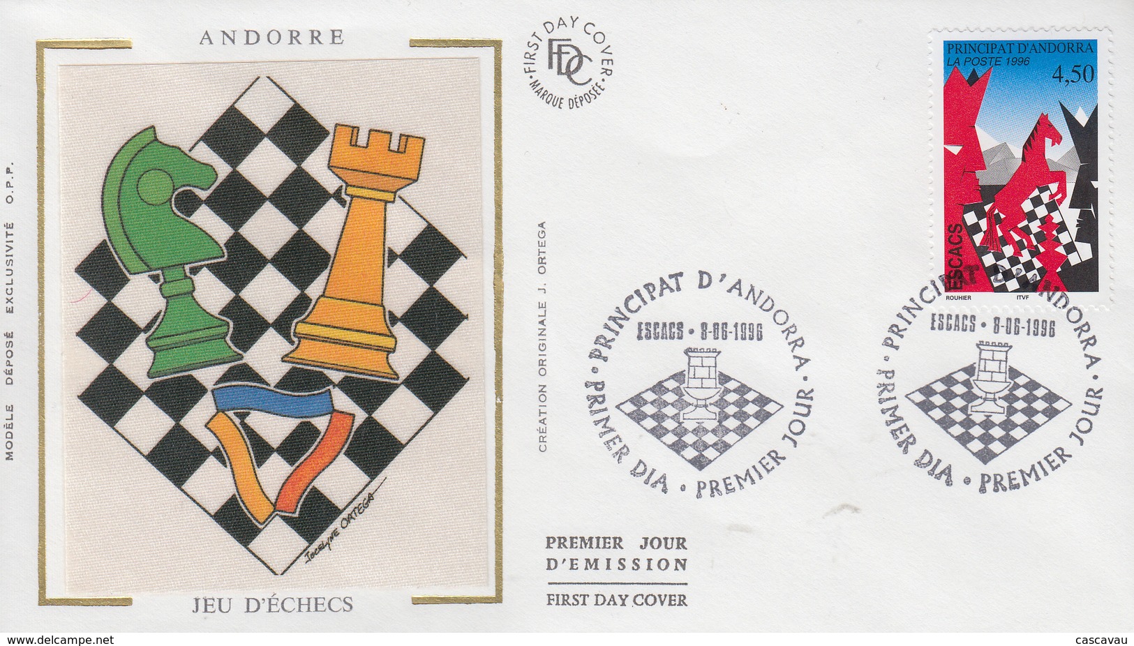 Enveloppe  FDC  1er  Jour   ANDORRE   ANDORRA    Les  Echecs    1996 - FDC